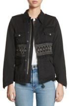 Women's Tu Es Mon Tresor Smocked Embellished Belted Field Jacket Us / 36 Fr - Black