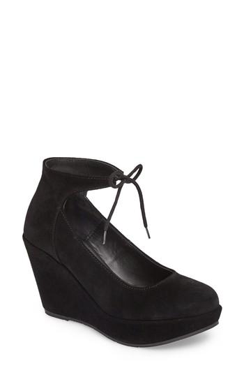 Women's Cordani Remo Ankle Tie Platform Wedge .5us / 36eu - Black