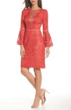 Women's Tadashi Shoji Kyra Bell Sleeve Lace Dress - Red