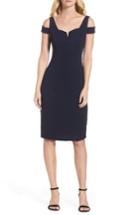 Women's Adrianna Papell Cold Shoulder Crepe Sheath Dress - Blue