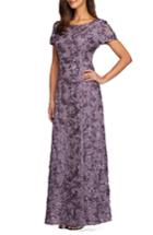 Women's Alex Evenings Embellished Lace Gown - Purple