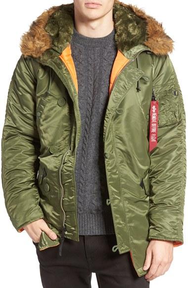 Men's Alpha Industries Slim Fit N-3b Parka - Green