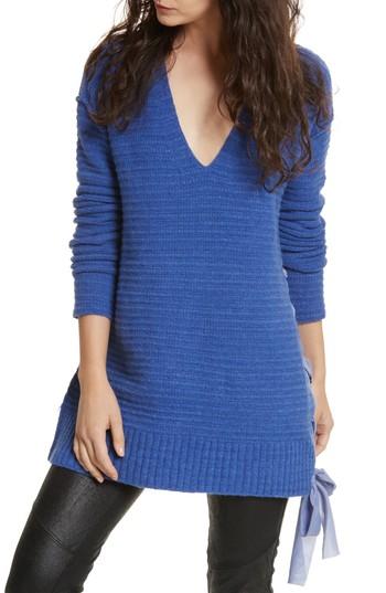Women's Free People Heart It Laces Sweater - Blue