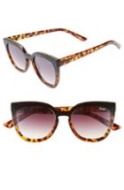 Women's Quay Australia Noosa 50mm Square Sunglasses - Black To Tort / Brown Fade