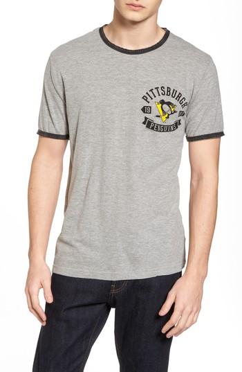 Men's American Needle Portage Pittsburgh Penguins Ringer T-shirt - Grey