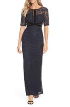 Women's Adrianna Papell Lace Gown (similar To 14w) - Blue