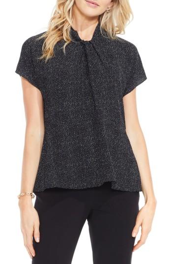 Women's Vince Camuto Twist Neck Peplum Blouse - Black