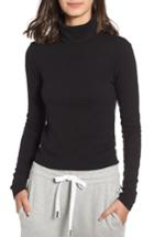 Women's Stateside Turtleneck Stretch Cotton Crop Top - Black