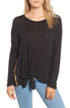 Women's Sundry Knotted Hem Top - Black