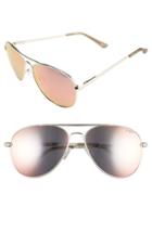 Women's Le Specs 'drop Top' 60mm Aviator Sunglasses - Brushed Gold