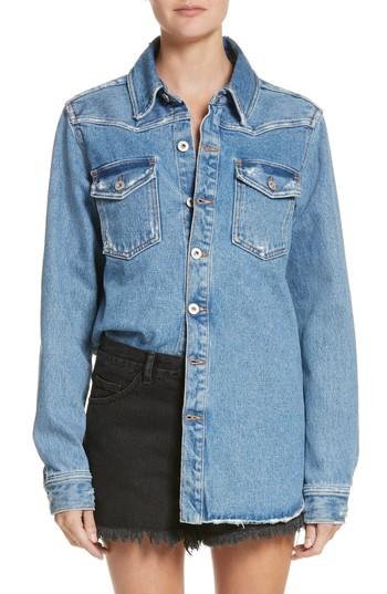 Women's Off White Flower Shop Denim Shirt Us / 38 It - Blue