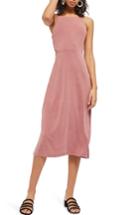 Women's Topshop Cutout Side Midi Slipdress Us (fits Like 0) - Beige