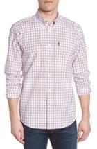 Men's Barbour Henry Trim Fit Check Short Sleeve Sport Shirt - White