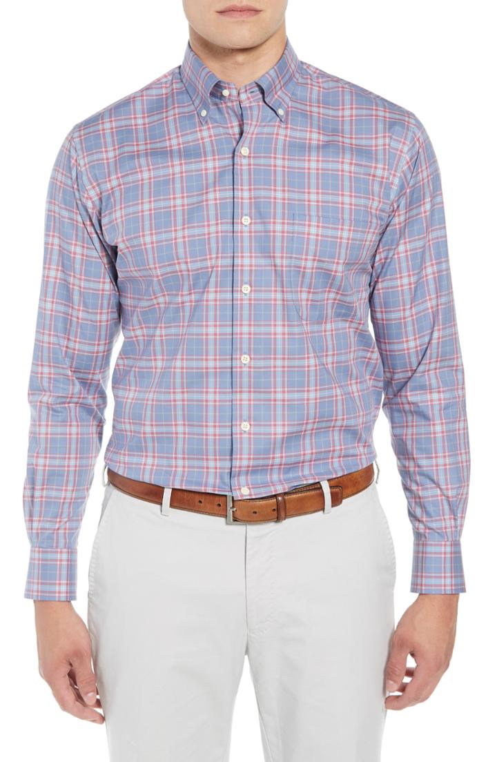 Men's Peter Millar Crown Ease Archipelago Fit Plaid Sport Shirt
