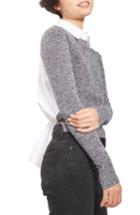 Women's Topshop Tie Back Hybrid Sweater Shirt Us (fits Like 0) - Blue