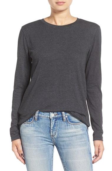 Women's Bp. Long Sleeve Crewneck Tee - Grey