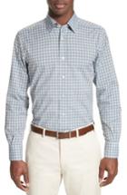 Men's Canali Gradient Check Sport Shirt, Size - Blue