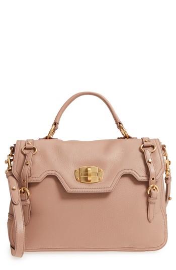 Miu Miu Cervo Buckle Front Satchel - Brown