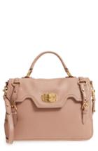 Miu Miu Cervo Buckle Front Satchel - Brown