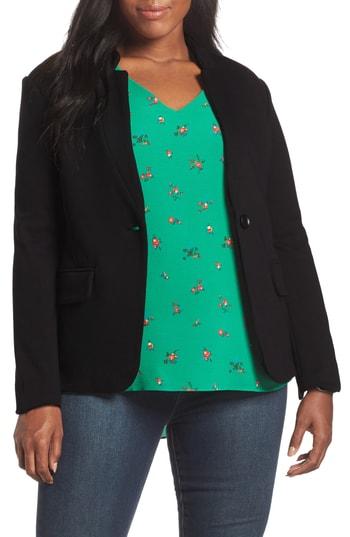 Petite Women's Gibson Notch Collar Cotton Blend Blazer P - Black