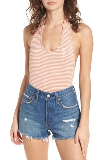 Women's Obey Luna Stripe Bodysuit - Beige