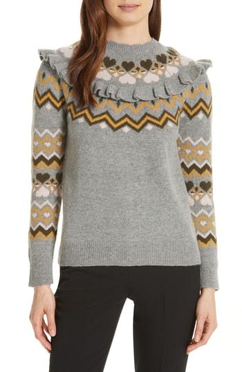 Women's Ted Baker London Mysheli Fair Isle Sweater - Grey