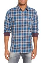 Men's Nordstrom Men's Shop Workwear Duofold Plaid Sport Shirt - Blue/green