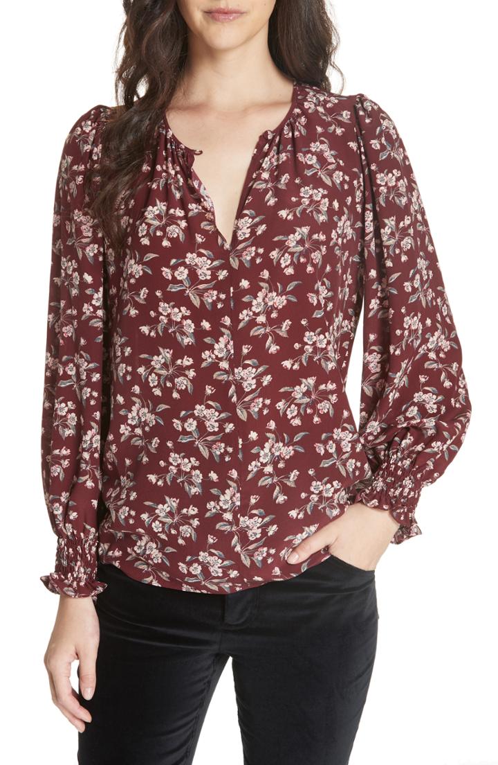 Women's Rebecca Taylor Tilda Silk Floral Top