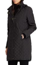 Women's Lauren Ralph Lauren Quilted Hooded Coat - Black