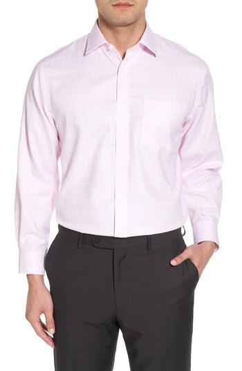 Men's Nordstrom Men's Shop Traditional Fit No-iron Check Dress Shirt 32/33 - Pink