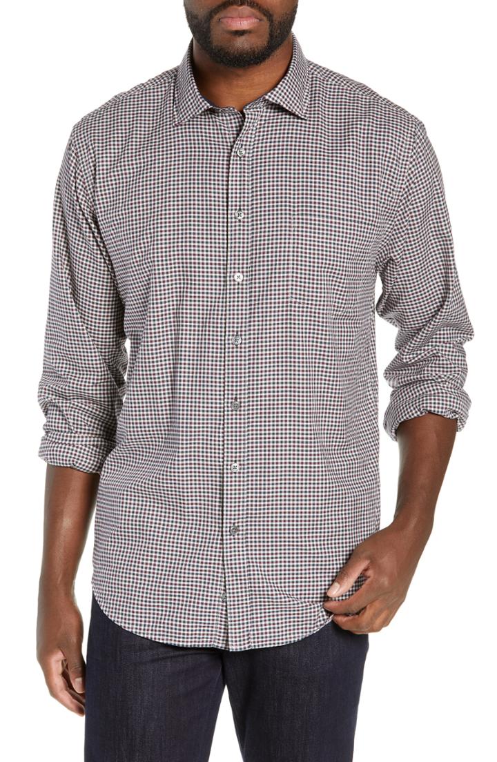 Men's Rodd & Gunn Everton Terrace Regular Fit Gingham Sport Shirt, Size - Burgundy