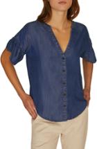 Women's Sanctuary Kora Flutter Sleeve Chambray Blouse - Blue