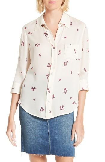 Women's L'agence Ryan Print Silk Blouse - Ivory