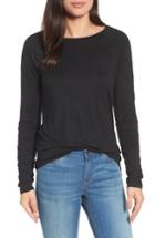 Women's Halogen Ruched Sleeve Tee - Black