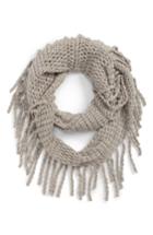 Women's The Accessory Collective Fringe Infinity Scarf, Size - Grey