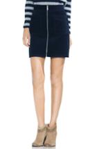 Women's Vince Camuto Washed Corduroy Zip Front Miniskirt