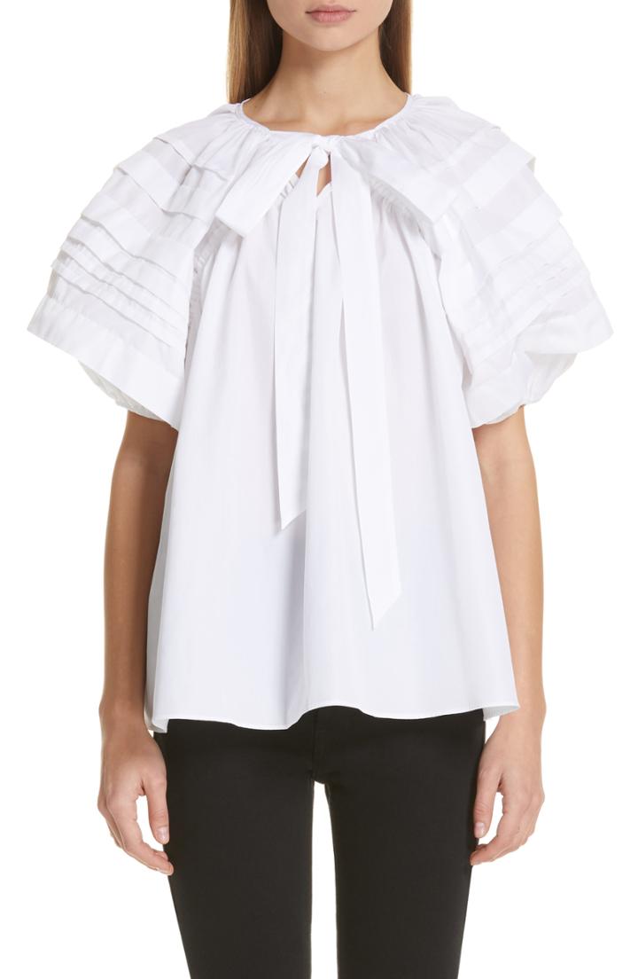 Women's Cecilie Bahnsen Paloma Blouse Us / 8 Uk - White