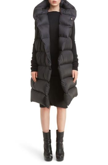 Women's Rick Owens Oversized Down Puffer Vest Us / 42 It - Black