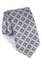 Men's Nordstrom Men's Shop Geometric Silk Tie, Size - Grey