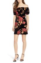 Women's Moon River Velvet Jacquard Off The Shoulder Dress - Red