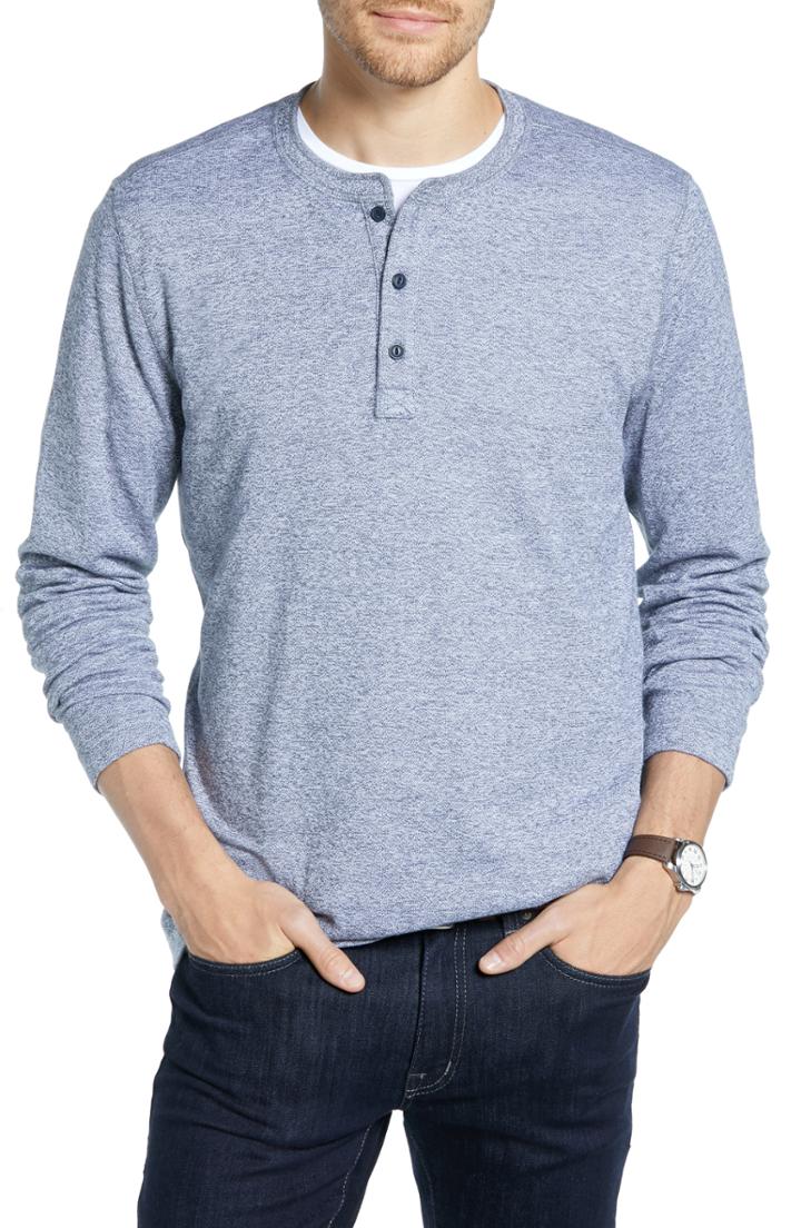 Men's 1901 Double Knit Henley - Blue