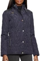 Women's Lauren Ralph Lauren Faux Leather Trim Quilted Jacket - Blue