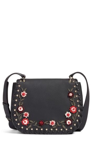 Kate Spade New York Madison Daniels Drive - Tressa Embellished Leather Crossbody Bag - Black