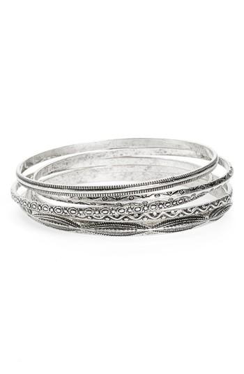 Women's Topshop Set Of 5 Textured Bangles