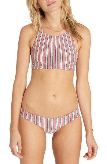 Women's Billabong Stripe Bikini Top - Coral