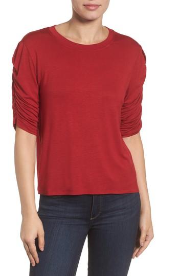 Women's Halogen Cinch Sleeve Tee - Red
