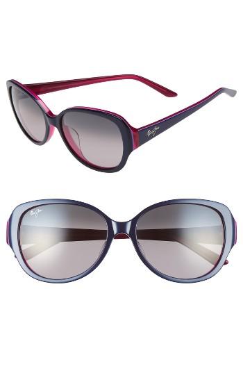 Women's Maui Jim Swept Away 56mm Polarizedplus2 Sunglasses - Blue Raspberry/ Neutral Grey