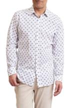 Men's Robert Graham Board Regular Fit Print Sport Shirt - White