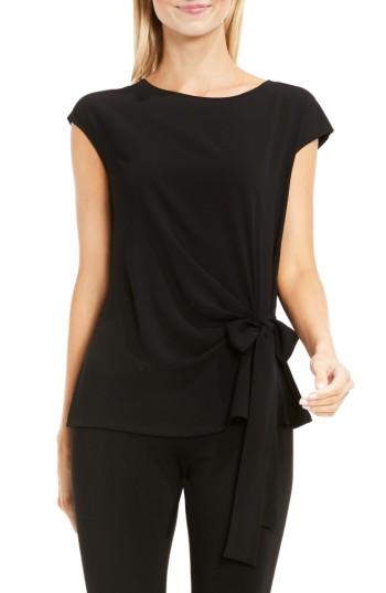 Women's Vince Camuto Mixed Media Tie Front Blouse - White