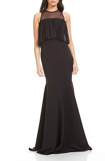 Women's Theia Illusion Popover Gown